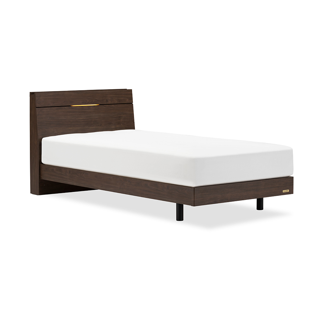 FranceBed(フランスベッド)ベッドフレーム「EY-02C LG」レッグタイプ コンセント・LED照明付き すのこ床板 全2色