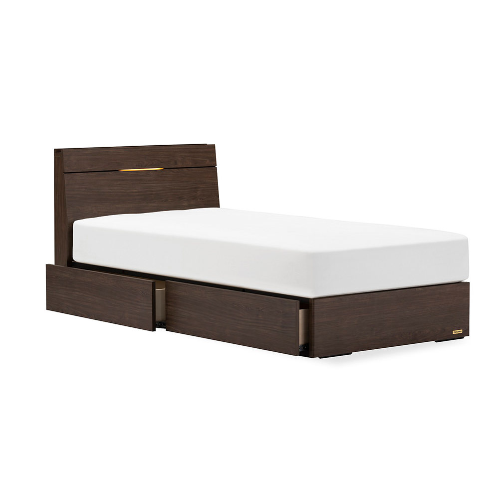 FranceBed(フランスベッド)ベッドフレーム「EY-02C DR」引出し付きタイプ すのこ床板 コンセント・LED照明付き 全2色