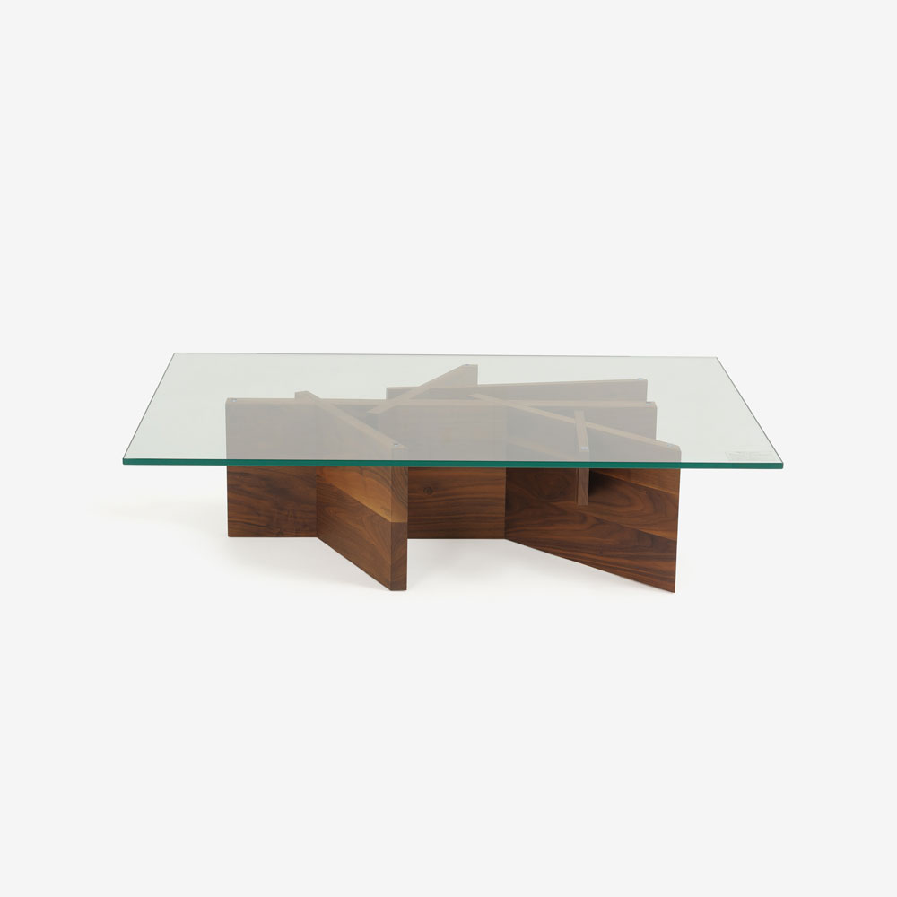 ligne roset（リーン・ロゼ）センターテーブル「ロゼアシェラ」幅110cm ガラス天板 脚：ウォールナット材 【受注生産品】【LIGNE ROSET FAIR 6月28日(日)まで15%OFF】