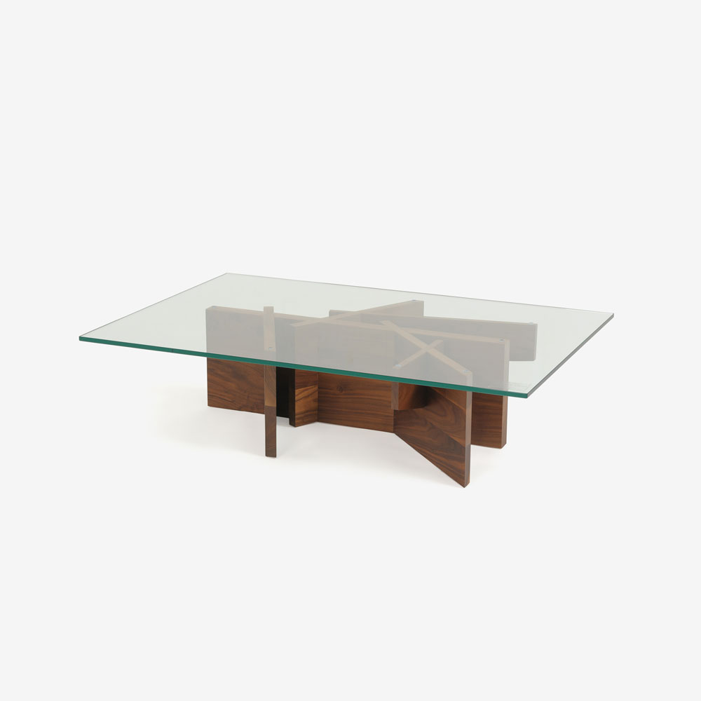ligne roset（リーン・ロゼ）センターテーブル「ロゼアシェラ」幅110cm ガラス天板 脚：ウォールナット材 【受注生産品】【LIGNE ROSET FAIR 6月28日(日)まで15%OFF】