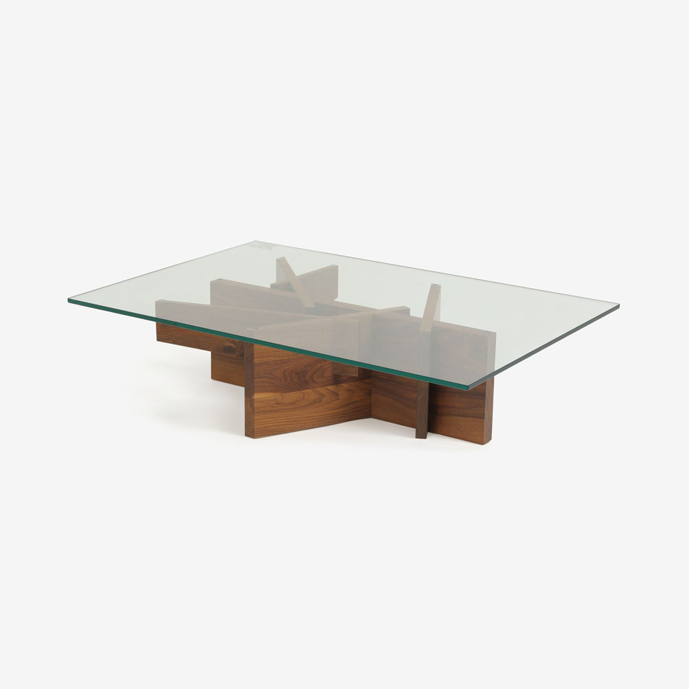 ligne roset（リーン・ロゼ）センターテーブル「ロゼアシェラ」幅110cm ガラス天板 脚：ウォールナット材 【受注生産品】【LIGNE ROSET FAIR 6月28日(日)まで15%OFF】