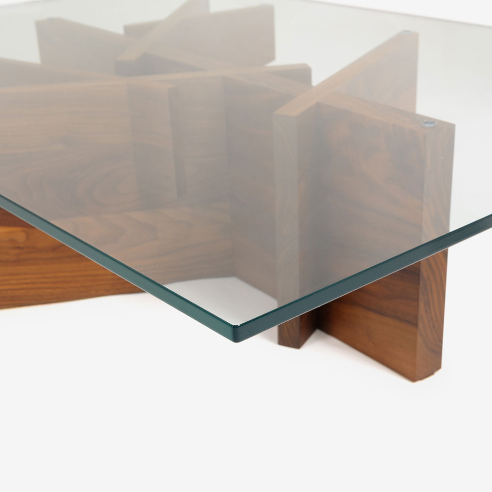 ligne roset（リーン・ロゼ）センターテーブル「ロゼアシェラ」幅110cm ガラス天板 脚：ウォールナット材 【受注生産品】【LIGNE ROSET FAIR 6月28日(日)まで15%OFF】
