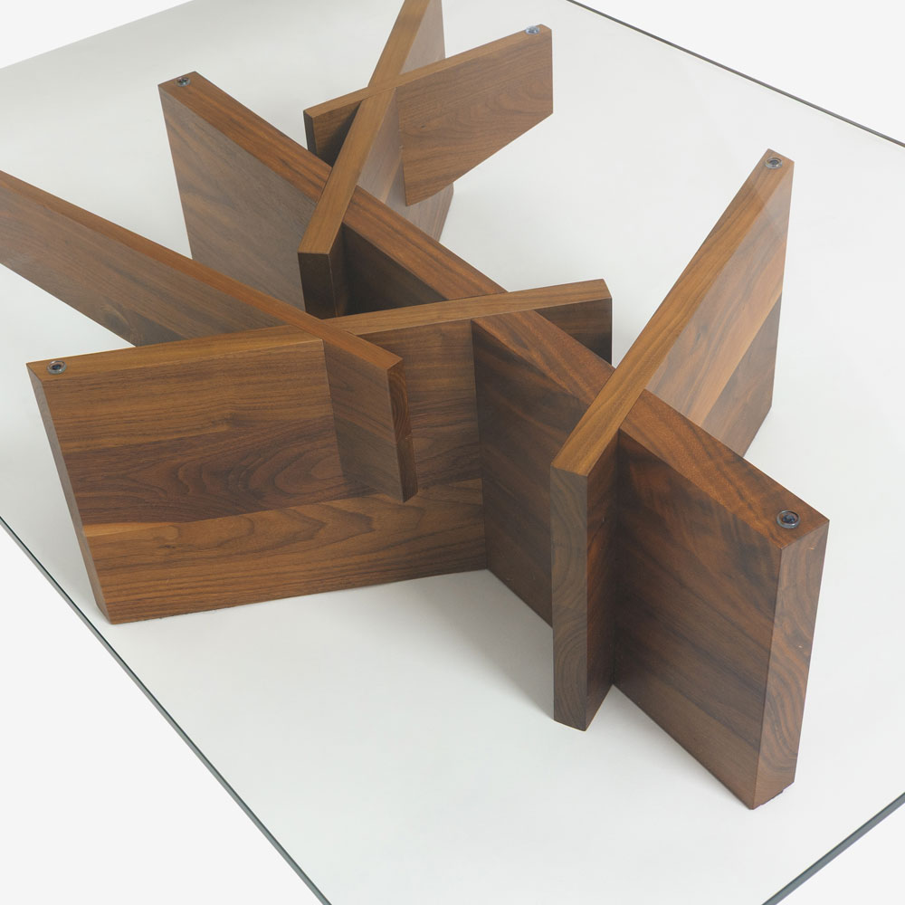 ligne roset（リーン・ロゼ）センターテーブル「ロゼアシェラ」幅110cm ガラス天板 脚：ウォールナット材 【受注生産品】【LIGNE ROSET FAIR 6月28日(日)まで15%OFF】