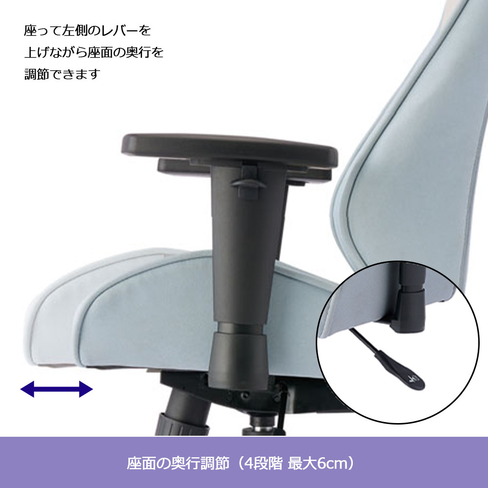 デスクチェア「NOUVEAU ヌーボー KWY」肘付きタイプ コンパクト ネイビー色
