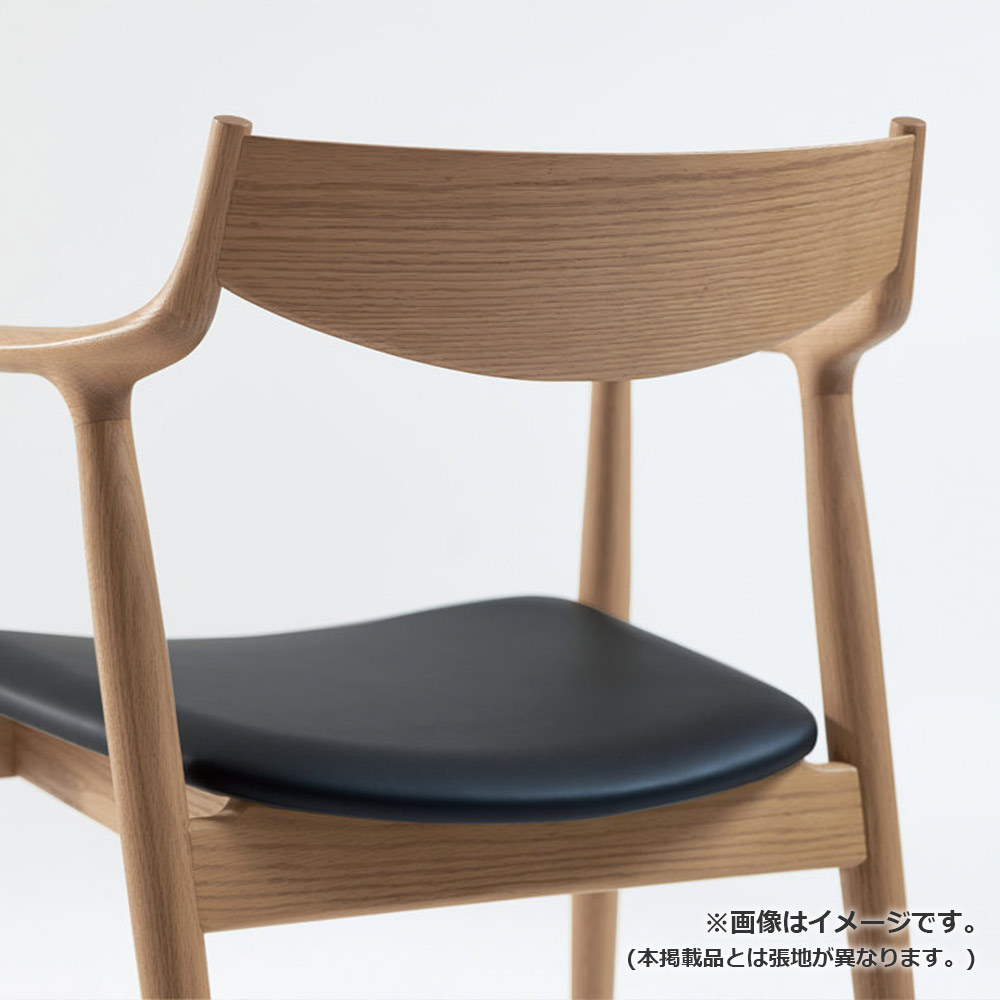 浜本工芸 ダイニングチェア（肘付き）「DA-7804」オーク材 ナチュラル色 布#ウィロー1271［No.7800］