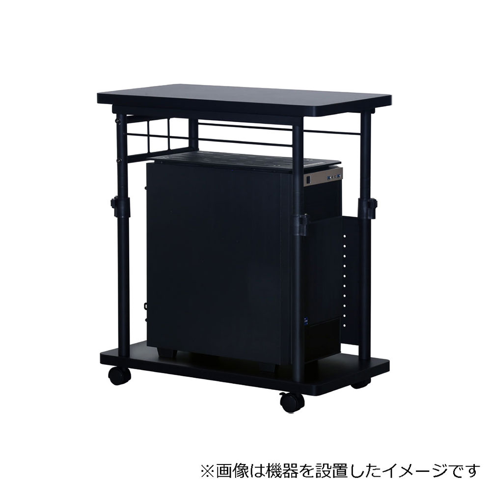 Contieaks(コンティークス)昇降式ゲーミングPCワゴン「CTG-W BK」幅35cm 高さ68〜95.5cm