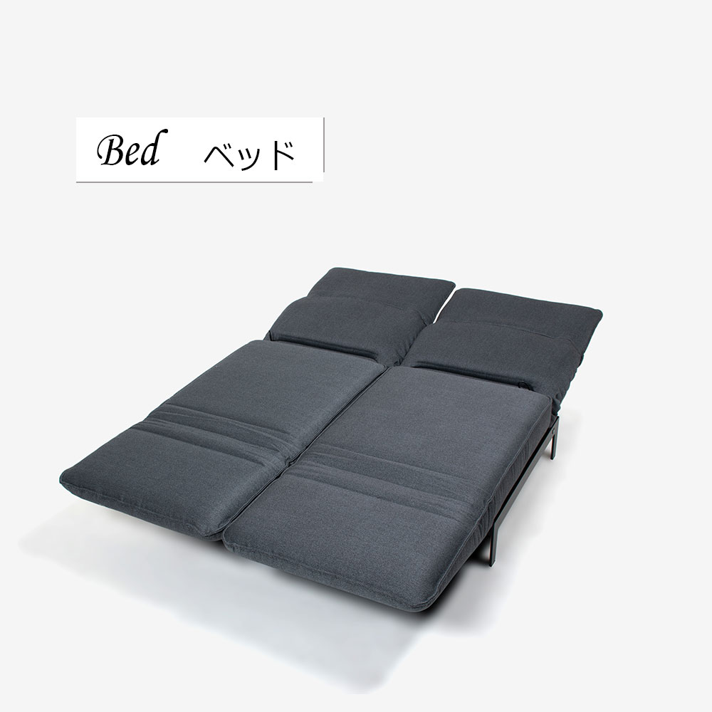 ROLF BENZ(ロルフベンツ)ソファ「MERA-N メラN」幅200cm 布#26.502 本体グラファイトグレー色 ※クッション2個付