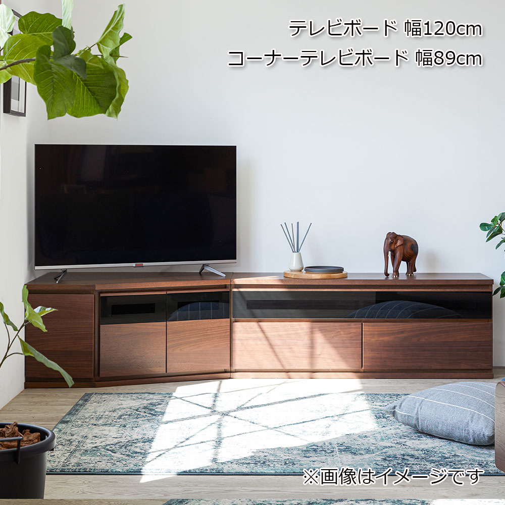 コーナーテレビボード 「ノーク2」幅89cm 木扉の位置 向かって左側 全2色【セール対象品のため5%OFF】