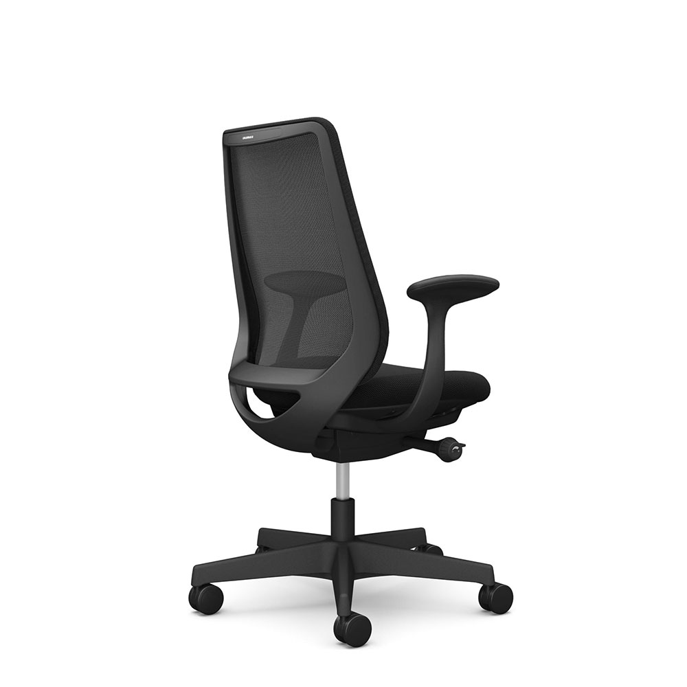 「ポータム CF21ZR」スタンダードバック 背メッシュタイプ ボディ・脚/ブラック 張地/FKA1(ブラック) ウレタンキャスター デザインアーム ランバーサポートなし 【受注生産品】Okamura(オカムラ)