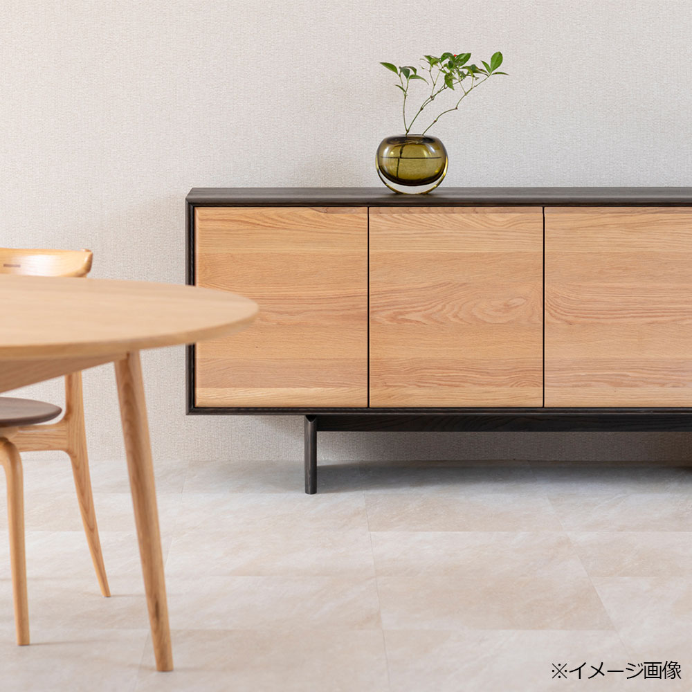 起立木工 サイドボード「FLOW フロー WO/DGY」幅180cm オーク材 ホワイトオーク色/ホワイトアッシュ材 ダークグレー色【セール対象品のため5%OFF】