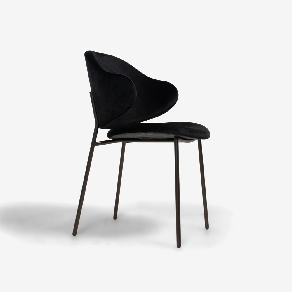 Calligaris(カリガリス)ダイニングチェア「Holly CS2037」布ブラック色