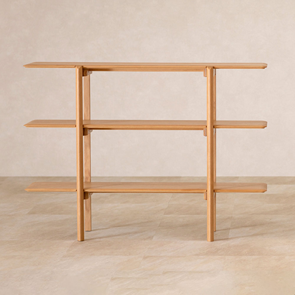 起立木工 シェルフ「FLOW フロー 145」幅145cm オーク材 ホワイトオーク色【セール対象品のため5%OFF】
