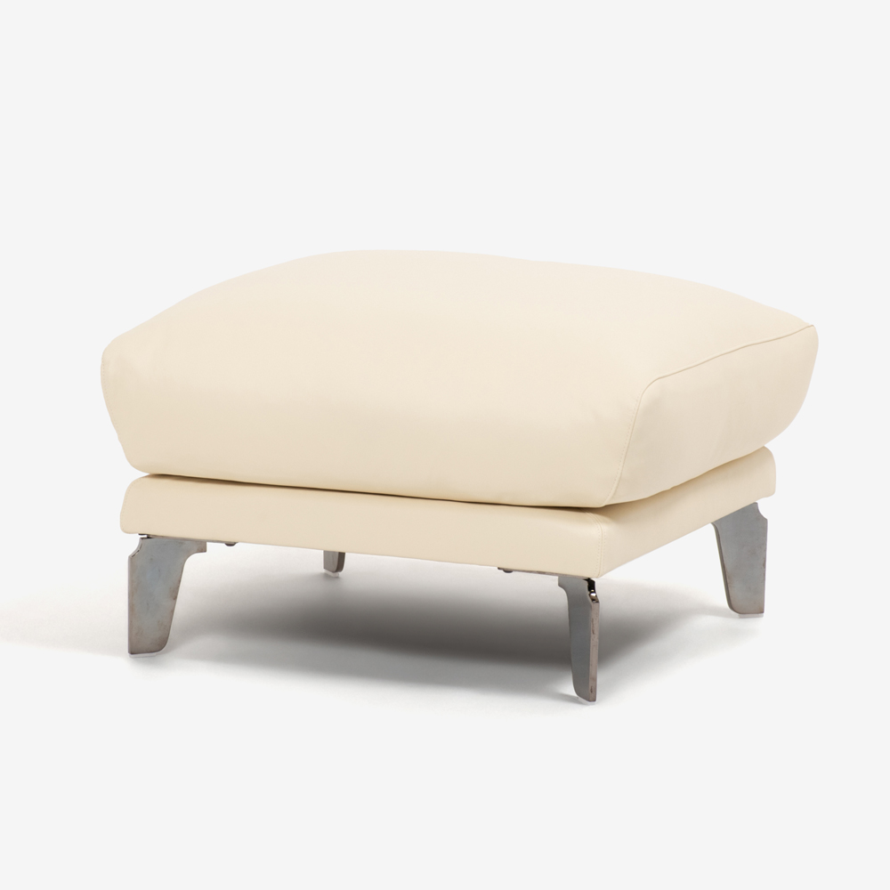 erba（エルバイタリア）オットマン「オーロラ」革 クリーム色【お手入れキットの特典付き】