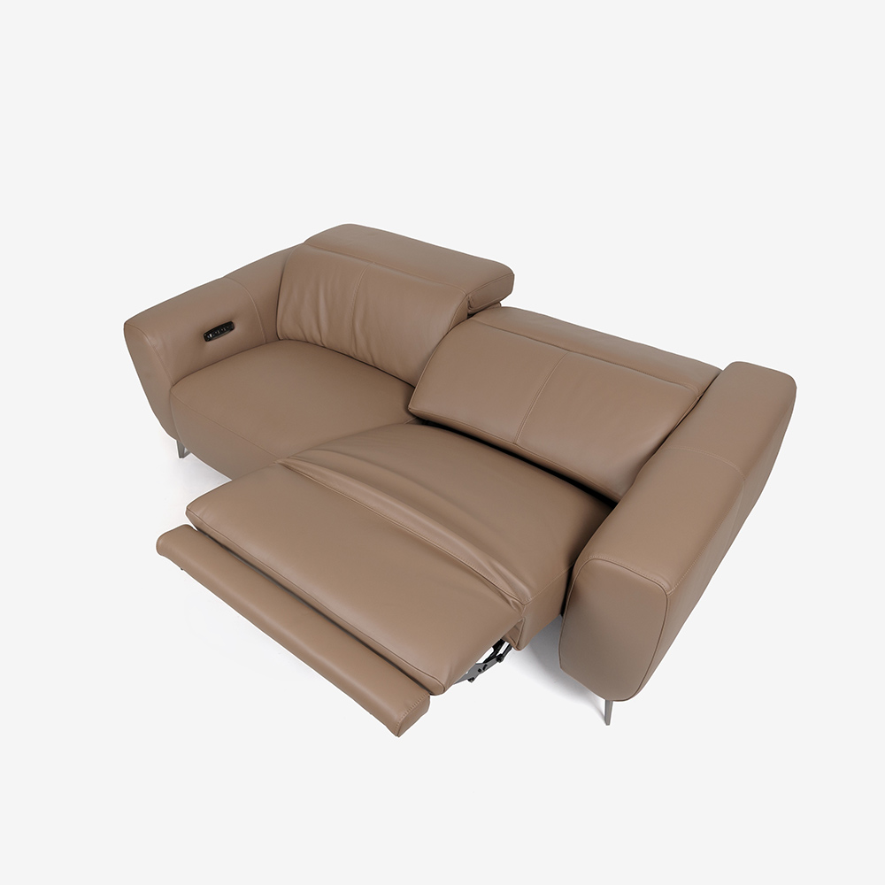 電動リクライニングソファ 3人掛け「L/S Motion 82(エルエスモーション82)」 幅212cm 革#J-RY/S-586E フォーン色【お手入れキットの特典付き】