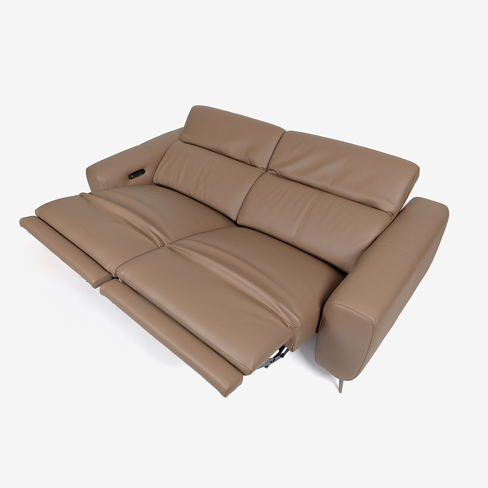 電動リクライニングソファ 3人掛け「L/S Motion 82(エルエスモーション82)」 幅212cm 革#J-RY/S-586E フォーン色【お手入れキットの特典付き】
