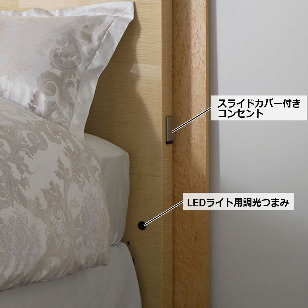 ヘッドボード「Nスプレンダーオーブ」バーズアイメープル材/シカモア材 全2色 全6サイズ【受注生産品】