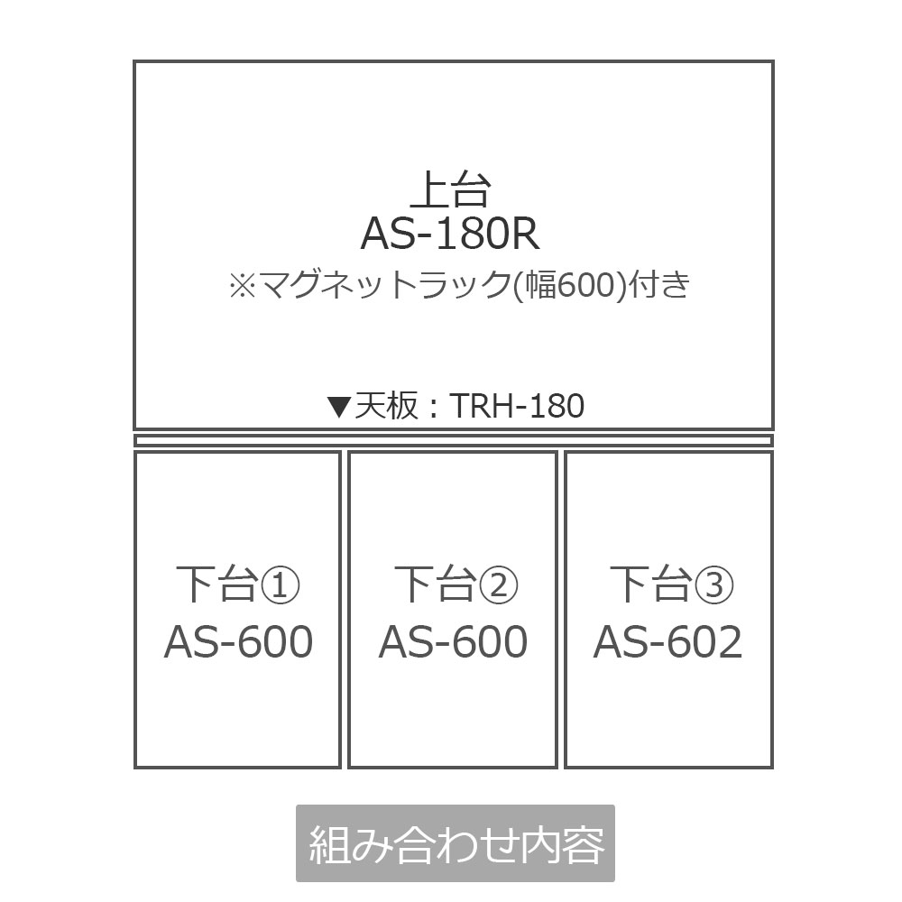 Pamouna(パモウナ)オープンボード「AS」幅180cm 奥行50cm 高さ197.5cm 全2色 下台組合せ:引出し/引出し/オープン【受注生産品】