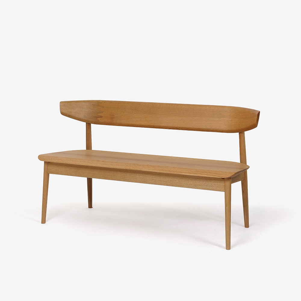 飛騨産業 ベンチ「SEOTO」 幅135cm 背付き 板座 全2色【受注生産品】