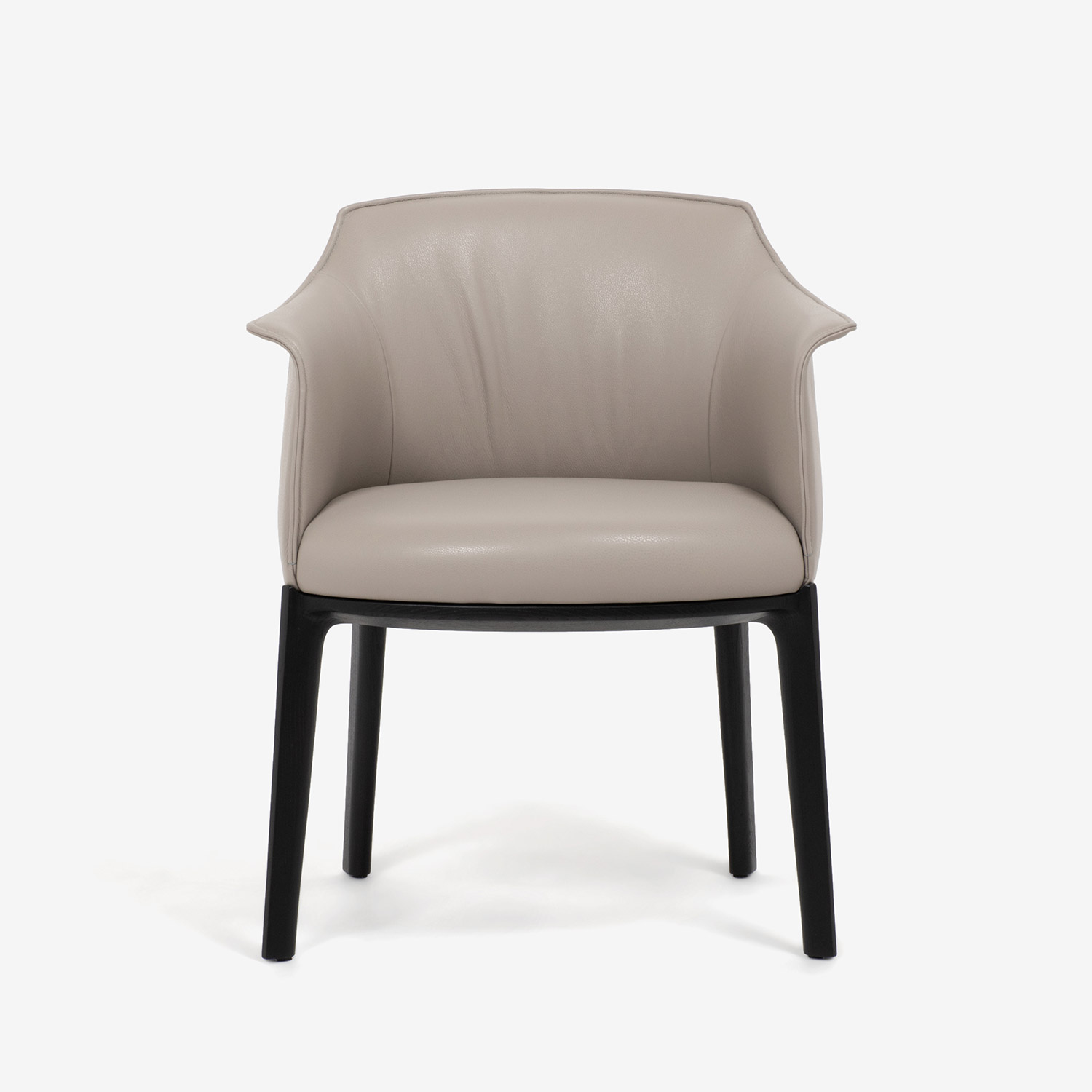 PoltronaFrau(ポルトローナ・フラウ)ダイニングチェア(アーム付き)「アーチボルド」革 グレー色