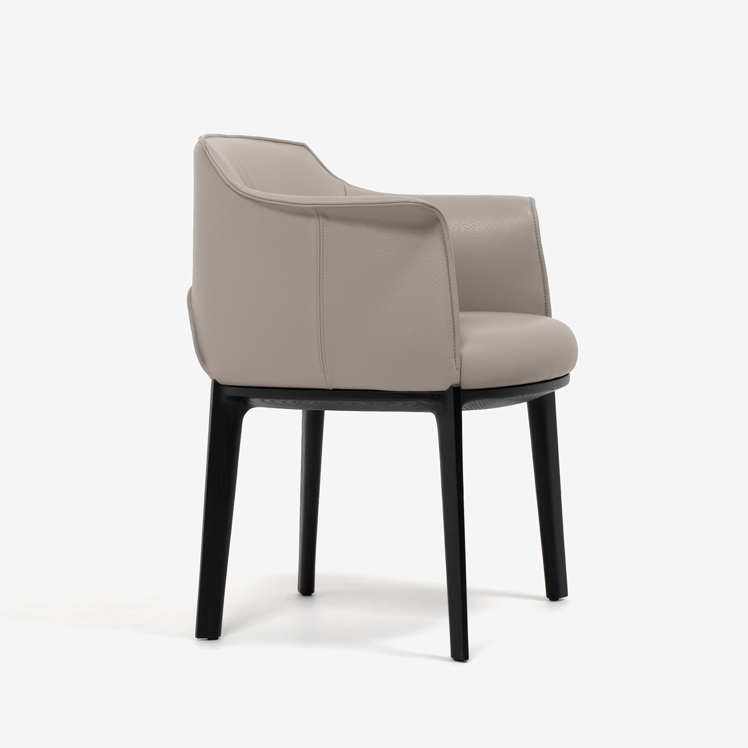PoltronaFrau(ポルトローナ・フラウ)ダイニングチェア(アーム付き)「アーチボルド」革 グレー色