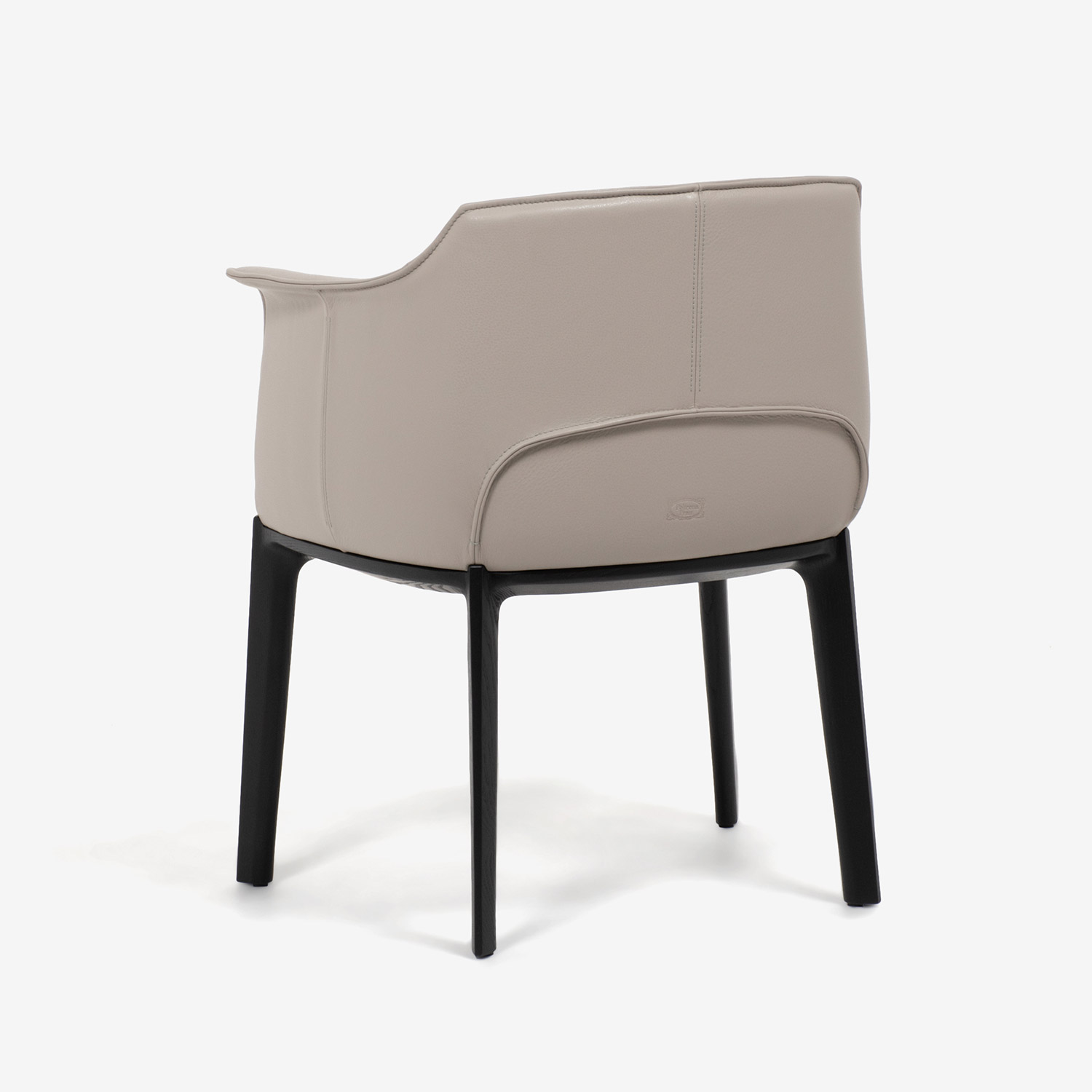 PoltronaFrau(ポルトローナ・フラウ)ダイニングチェア(アーム付き)「アーチボルド」革 グレー色