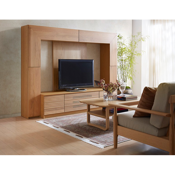 テレビボード「アクロス」ハイタイプ 幅230cm オーク材 ホワイトオーク色【セール対象品のため5%OFF】