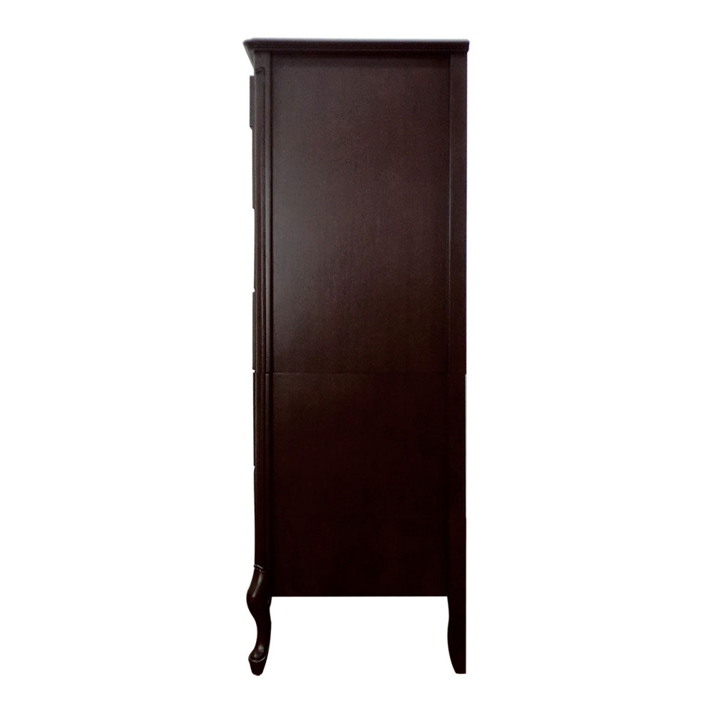 ハイチェスト「フルール90 DM」幅90cm マホガニー材ダークブラウン色【セール対象品のため5%OFF】