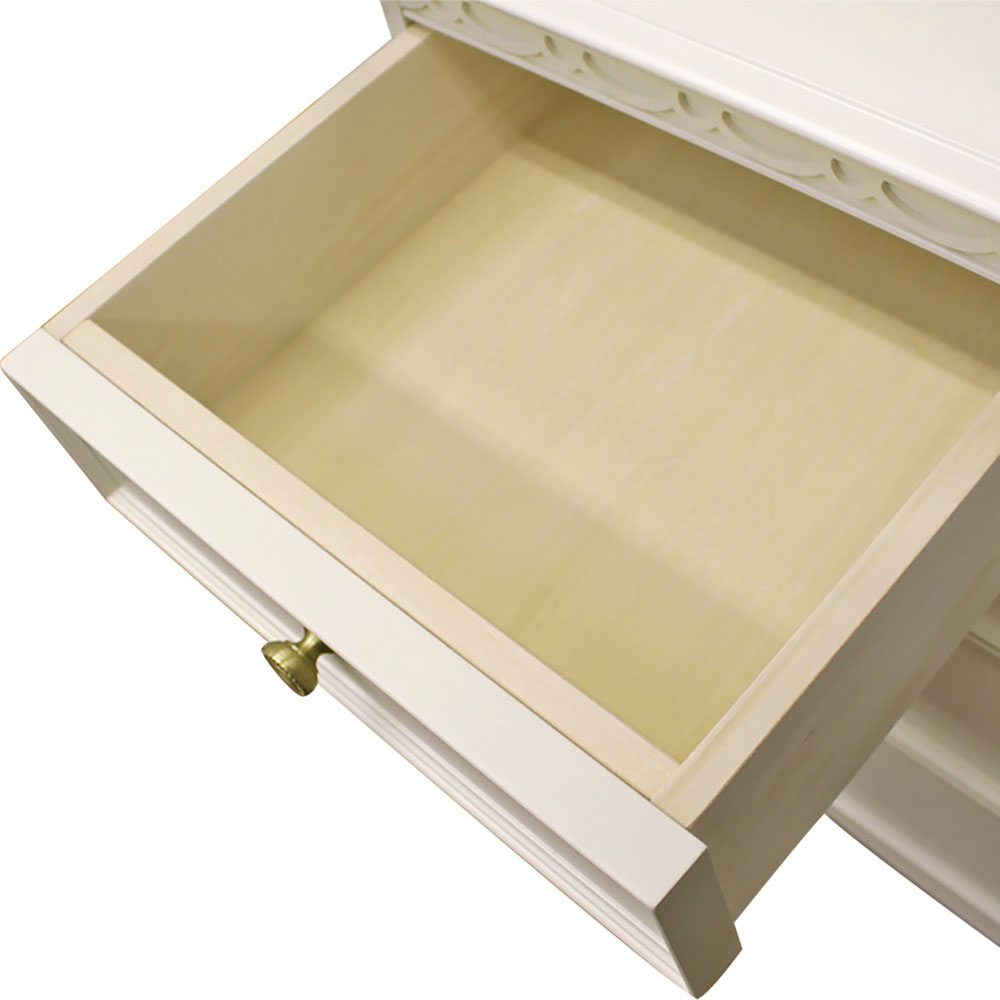 チェスト「フルール120 WH」幅120cm リンデン材ホワイトウォッシュ色【セール対象品のため5%OFF】