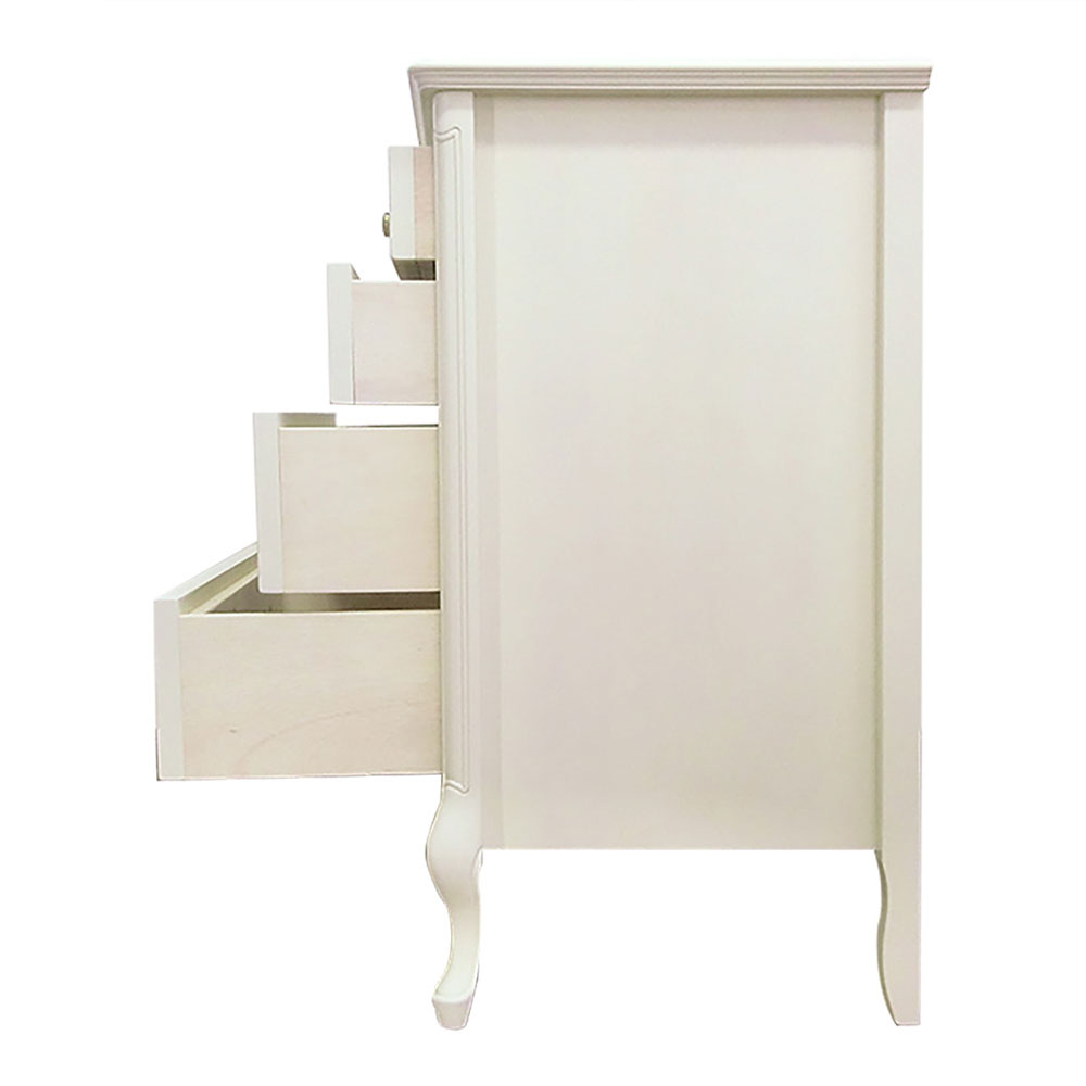 チェスト「フルール120 WH」幅120cm リンデン材ホワイトウォッシュ色【セール対象品のため5%OFF】