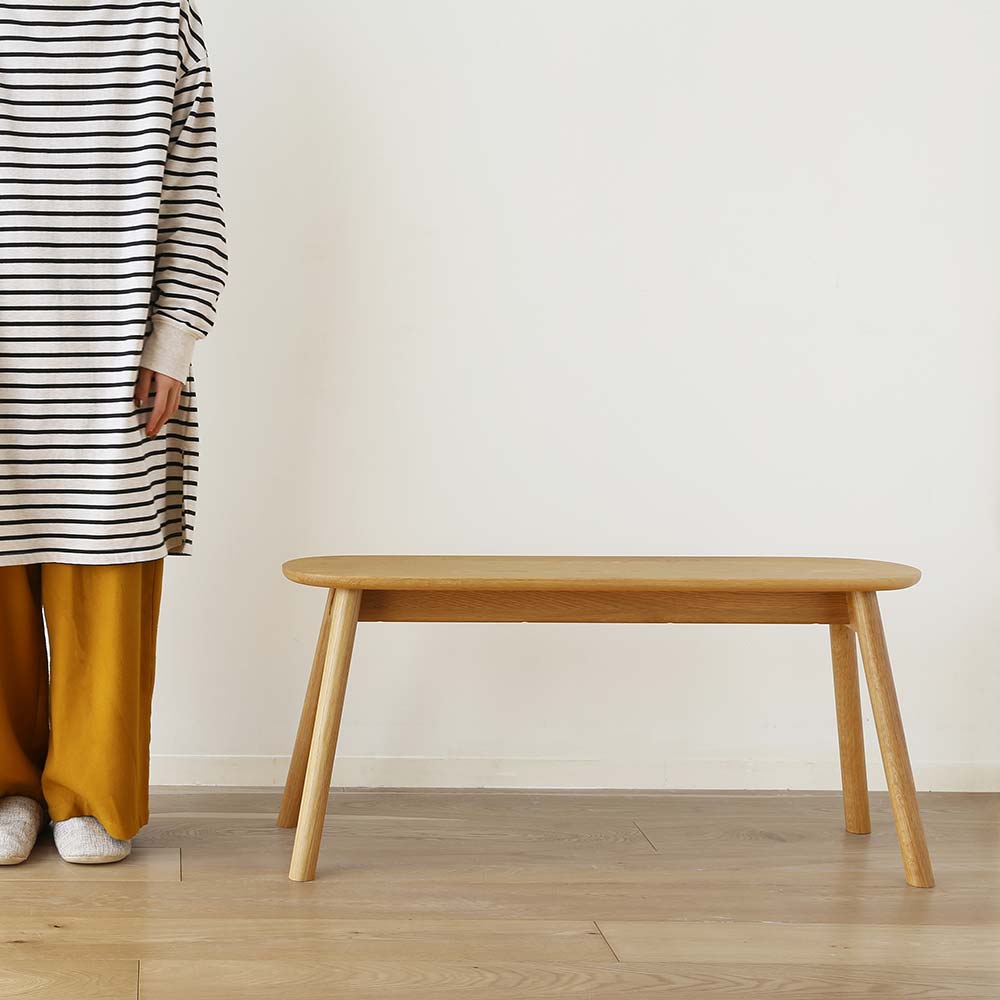 スツール「ルーベ  90Vワイド」幅90cm 高さ42cm ホワイトオーク材
