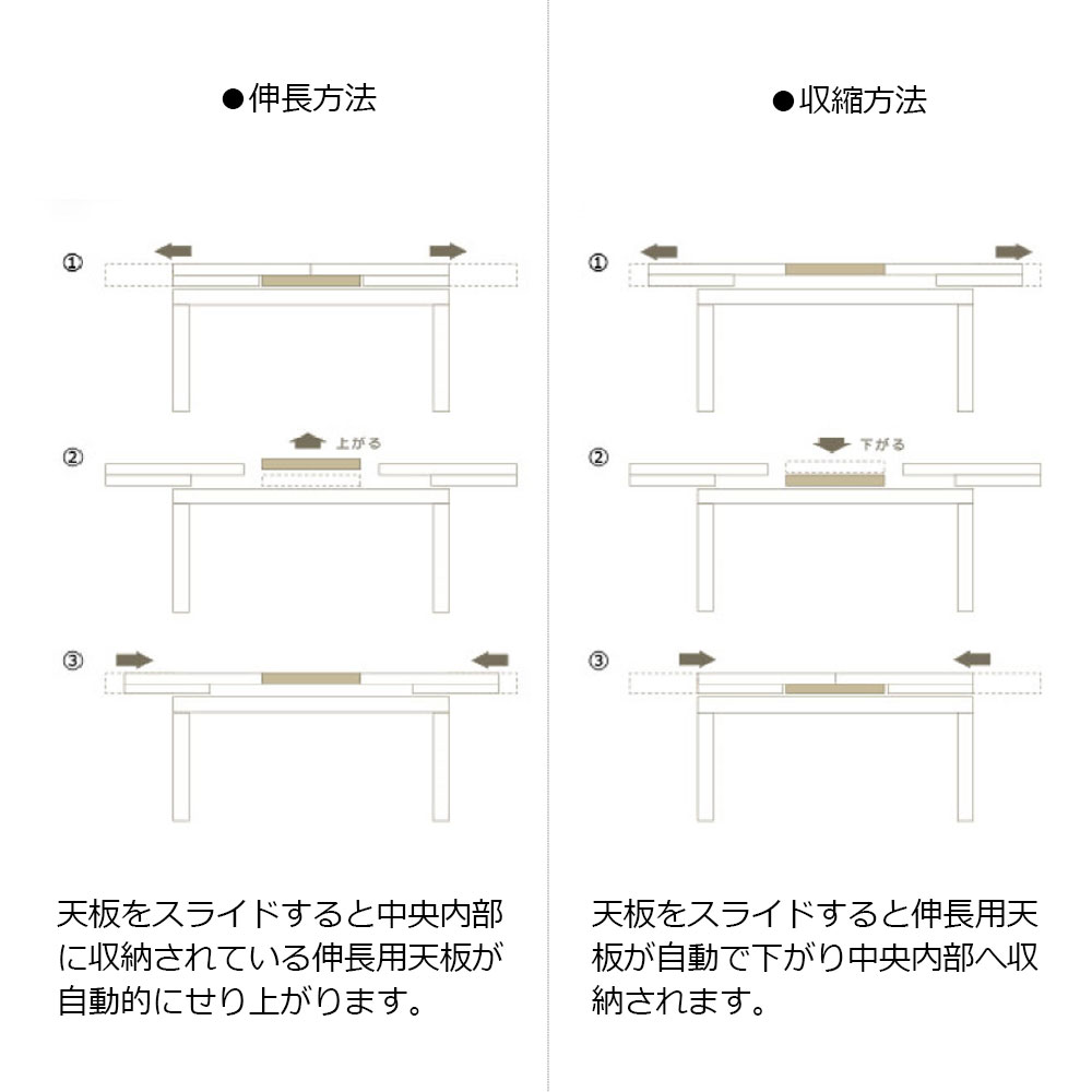 伸長式ダイニングテーブル「PALOU」パロウ 幅140-180cm セラミック天板 全2色