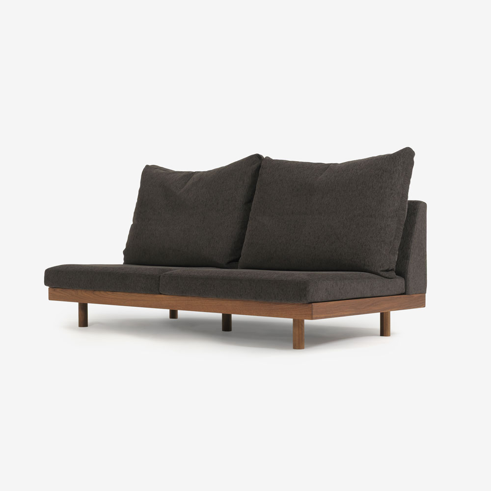 MASTERWAL(マスターウォール)3シーターソファ「DANISH GRANDE SOFA デニッシュグランデソファ DGSO-3S180-WN」幅180cm 布#3SUBLIM 53ダークセピア ウォールナット材オイル仕上げ【受注生産品】