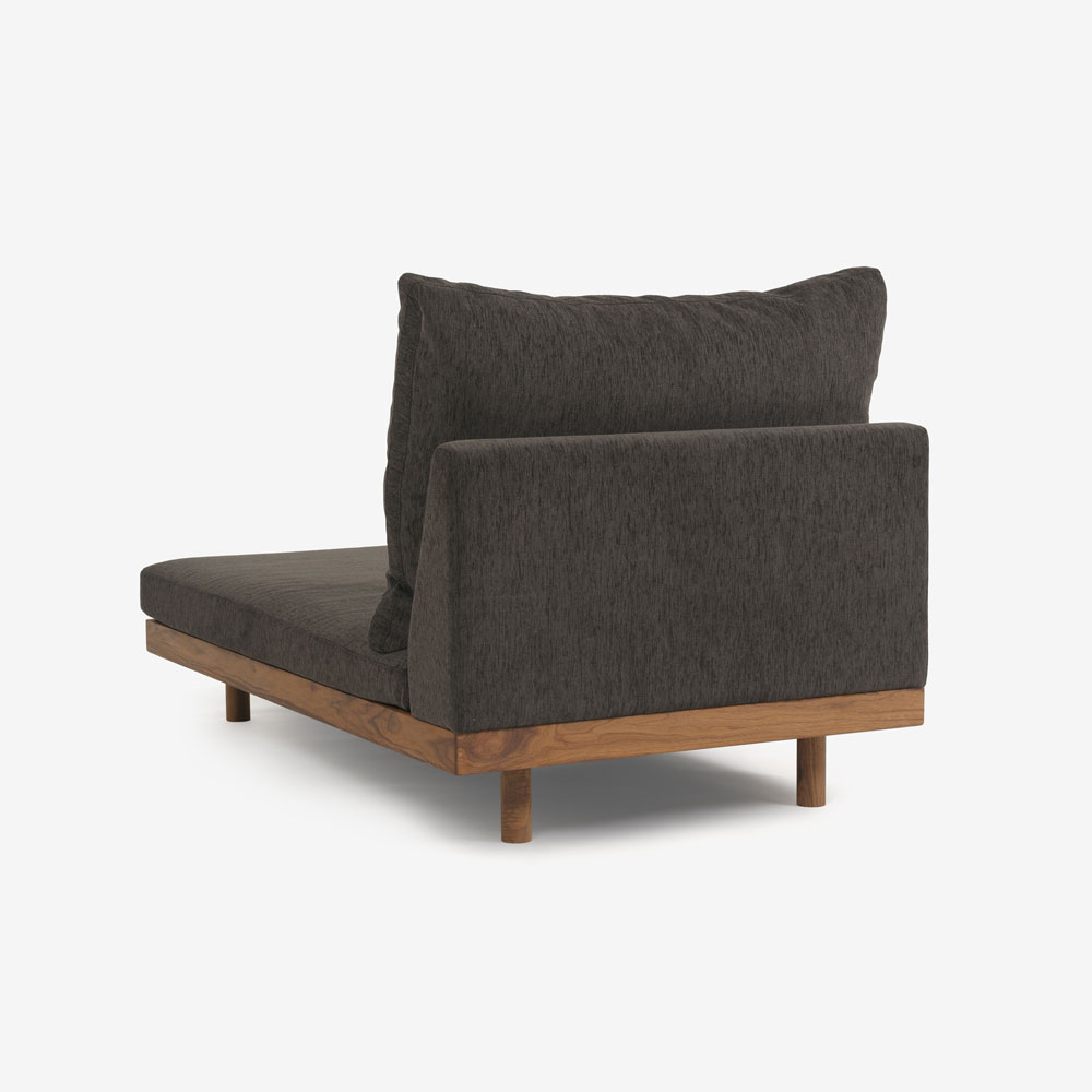 MASTERWAL(マスターウォール)アームレスカウチ「DANISH GRANDE SOFA デニッシュグランデソファ DGSO-ALCC90-WN」幅90cm 布#3SUBLIM 53ダークセピア ウォールナット材オイル仕上げ【受注生産品】
