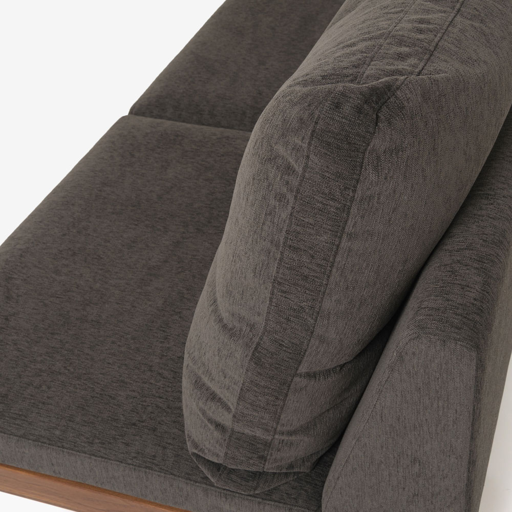 MASTERWAL(マスターウォール)カウチソファ2点セット「DANISH GRANDE SOFA デニッシュグランデソファ DGSO-3S180-WN/DGSO-ALCC90-WN」幅270cm 布#3SUBLIM 53ダークセピア ウォールナット材オイル仕上げ【受注生産品】