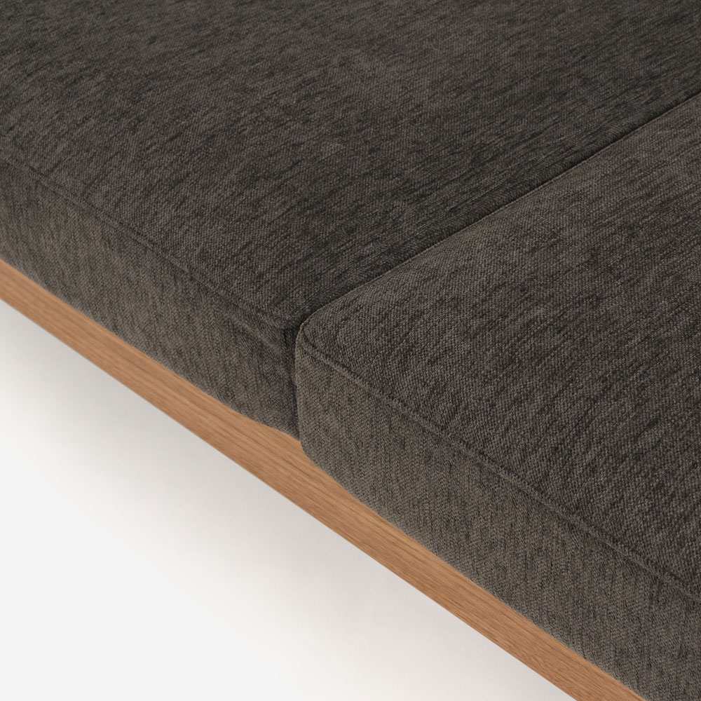MASTERWAL(マスターウォール)カウチソファ2点セット「DANISH GRANDE SOFA デニッシュグランデソファ DGSO-3S180-WN/DGSO-ALCC90-WN」幅270cm 布#3SUBLIM 53ダークセピア ウォールナット材オイル仕上げ【受注生産品】
