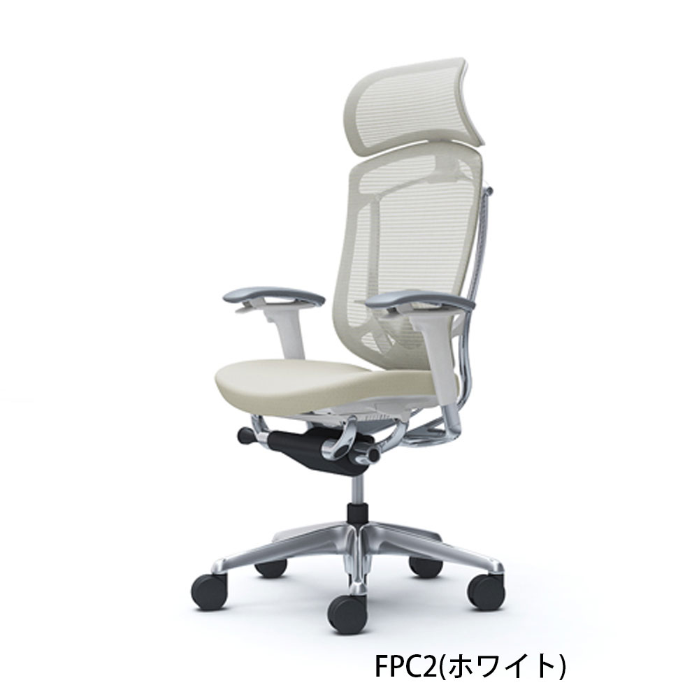 「コンテッサセコンダ」座面/クッション フレーム/ポリッシュ ボディーカラー/ホワイト 大型ヘッドレスト 張地全13色 ランバーサポート有・無【受注生産品】okamura(オカムラ)