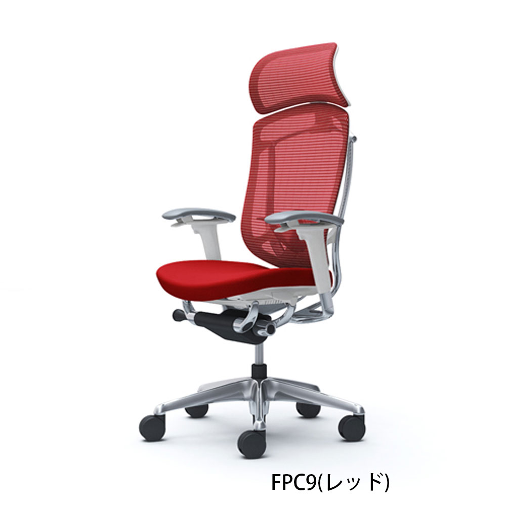 「コンテッサセコンダ」座面/クッション フレーム/ポリッシュ ボディーカラー/ホワイト 大型ヘッドレスト 張地全13色 ランバーサポート有・無【受注生産品】okamura(オカムラ)
