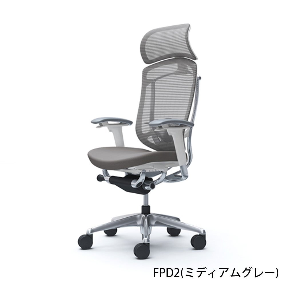 「コンテッサセコンダ」座面/クッション フレーム/ポリッシュ ボディーカラー/ホワイト 大型ヘッドレスト 張地全13色 ランバーサポート有・無【受注生産品】okamura(オカムラ)