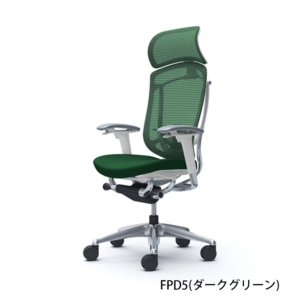「コンテッサセコンダ」座面/クッション フレーム/ポリッシュ ボディーカラー/ホワイト 大型ヘッドレスト 張地全13色 ランバーサポート有・無【受注生産品】okamura(オカムラ)