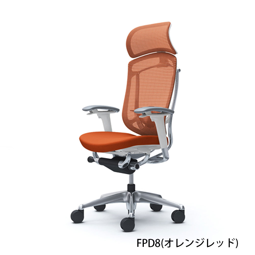 「コンテッサセコンダ」座面/クッション フレーム/ポリッシュ ボディーカラー/ホワイト 大型ヘッドレスト 張地全13色 ランバーサポート有・無【受注生産品】okamura(オカムラ)