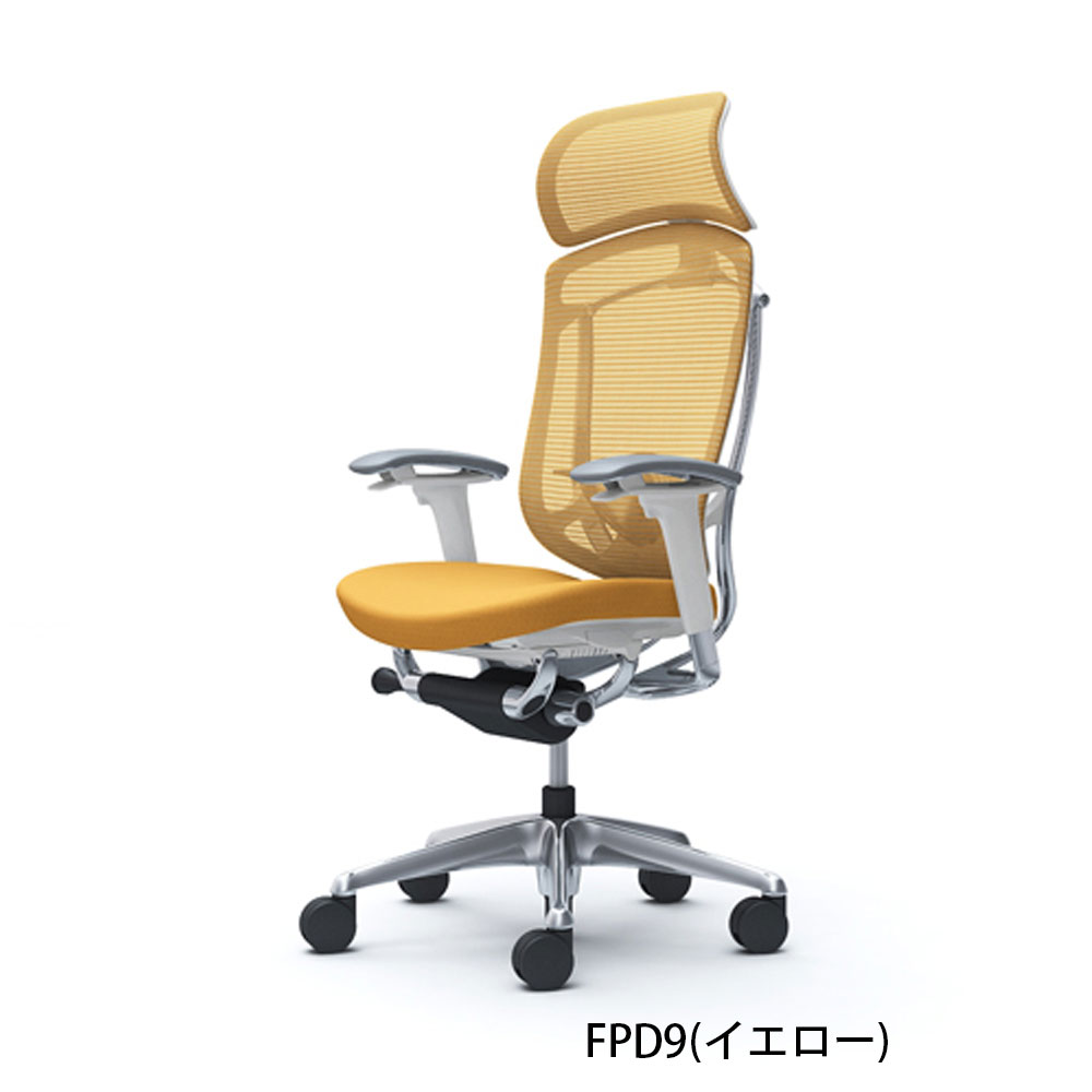 「コンテッサセコンダ」座面/クッション フレーム/ポリッシュ ボディーカラー/ホワイト 大型ヘッドレスト 張地全13色 ランバーサポート有・無【受注生産品】okamura(オカムラ)