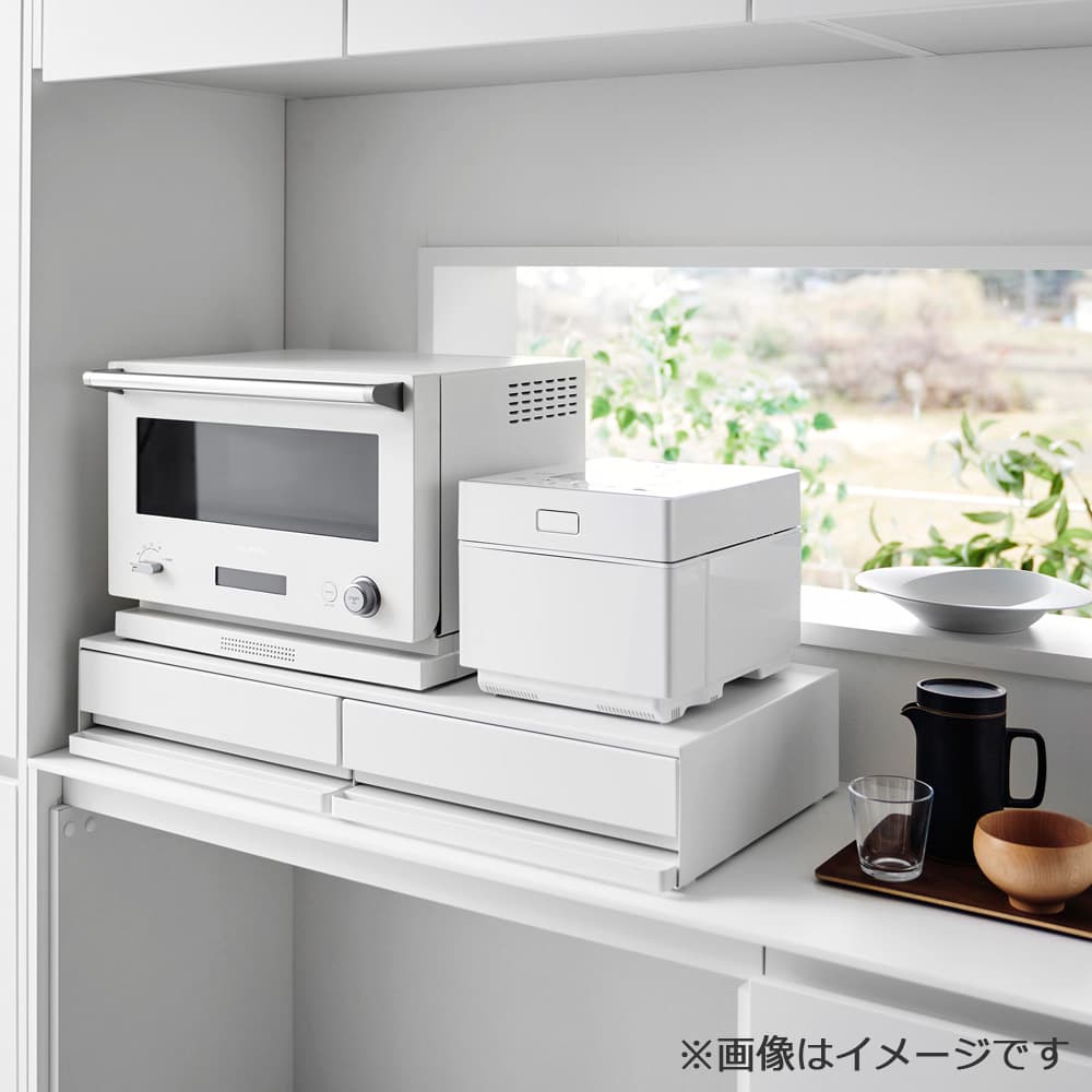引出し&スライドテーブル「タワー 1697」ホワイト 80x37cm
