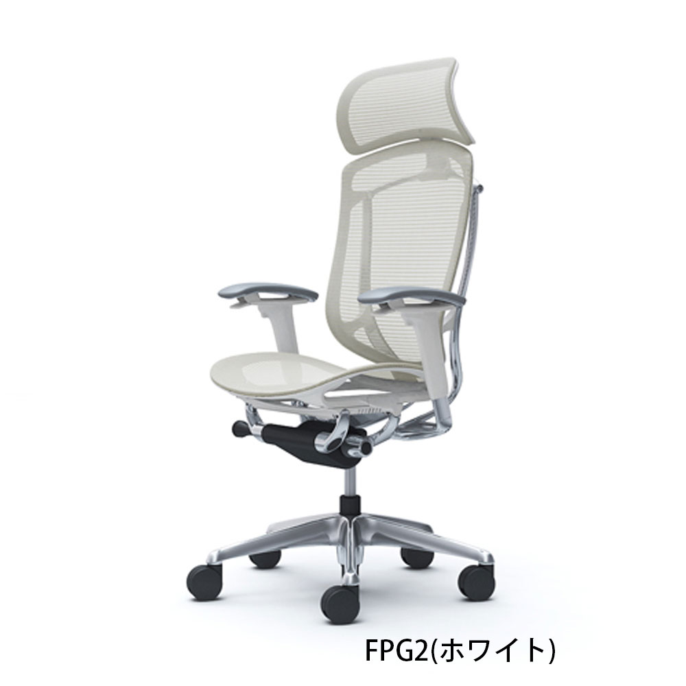 「コンテッサセコンダ 」座/メッシュ フレーム/ポリッシュ ボディーカラー/ホワイト 大型ヘッドレスト 全13色 ランバーサポート有・無【受注生産品】okamura(オカムラ)