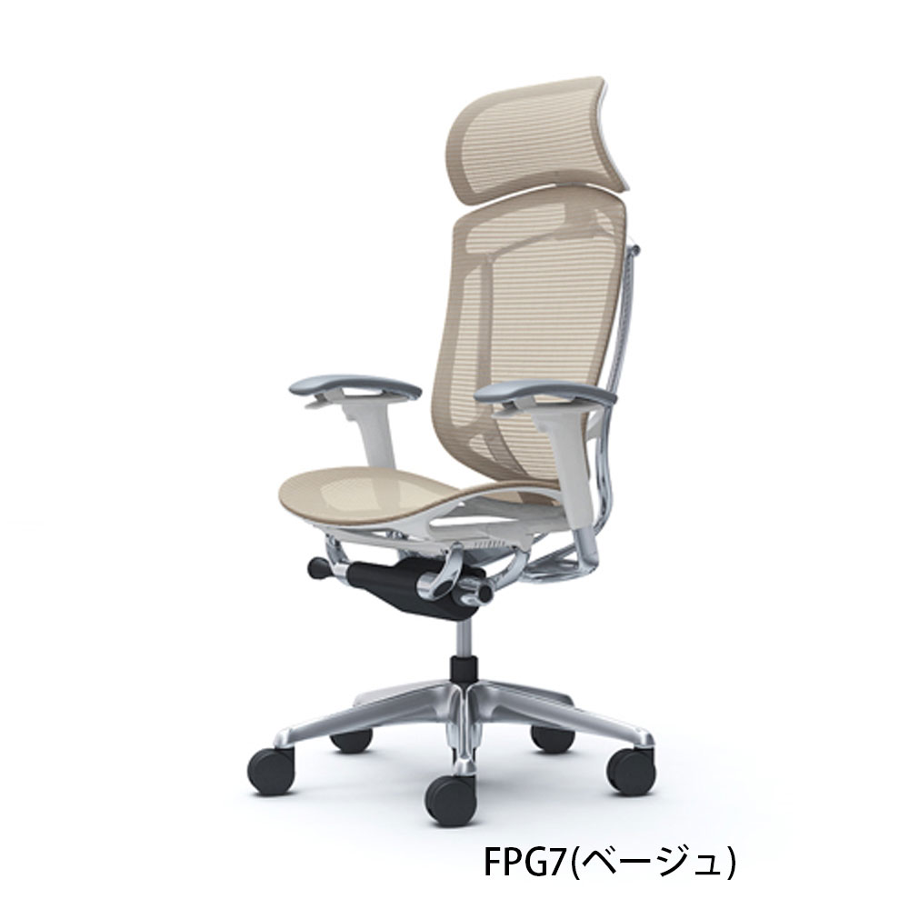 「コンテッサセコンダ 」座/メッシュ フレーム/ポリッシュ ボディーカラー/ホワイト 大型ヘッドレスト 全13色 ランバーサポート有・無【受注生産品】okamura(オカムラ)