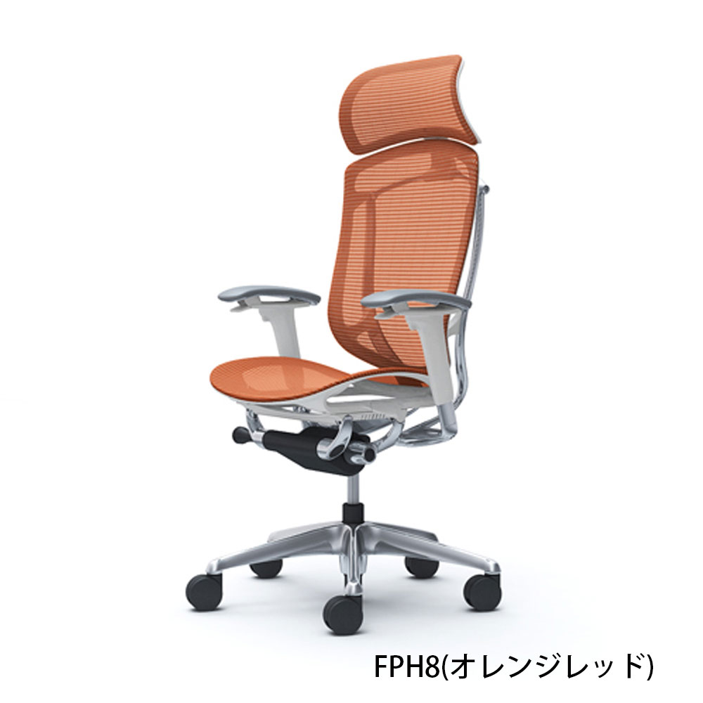 「コンテッサセコンダ 」座/メッシュ フレーム/ポリッシュ ボディーカラー/ホワイト 大型ヘッドレスト 全13色 ランバーサポート有・無【受注生産品】okamura(オカムラ)