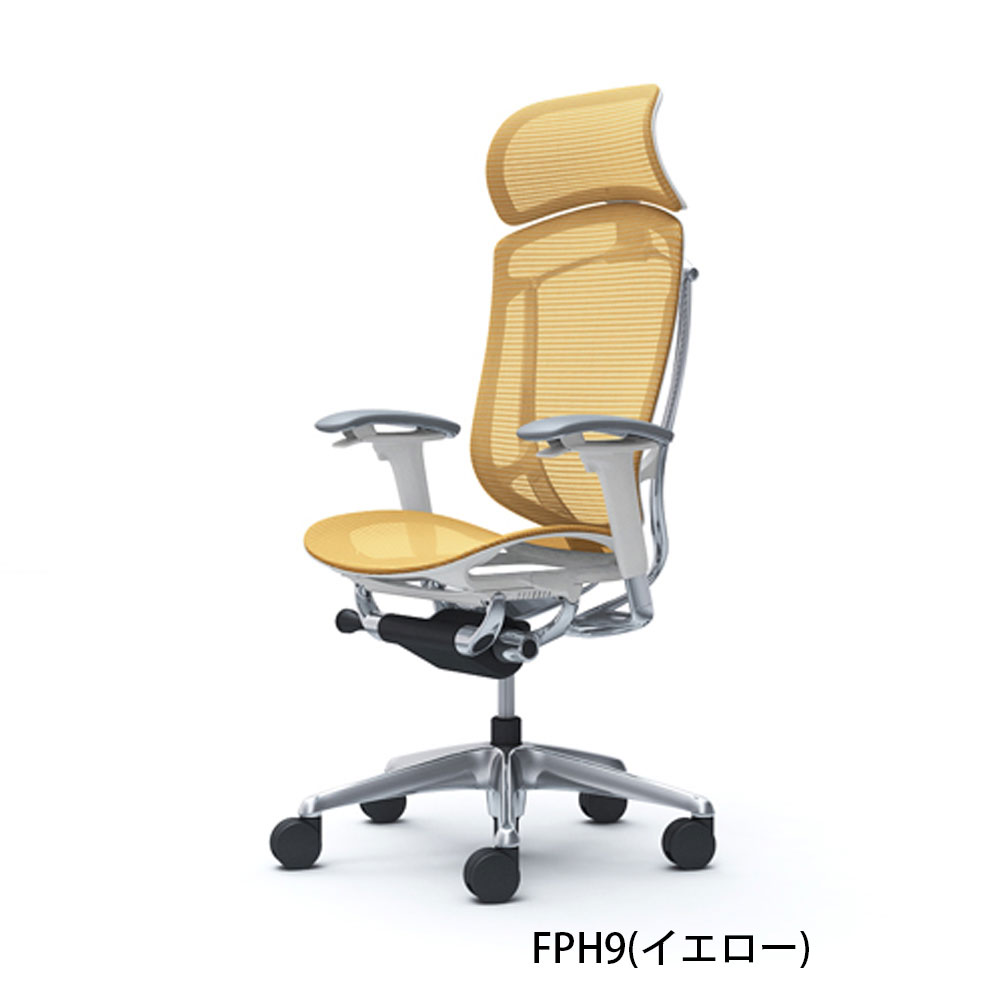 「コンテッサセコンダ 」座/メッシュ フレーム/ポリッシュ ボディーカラー/ホワイト 大型ヘッドレスト 全13色 ランバーサポート有・無【受注生産品】okamura(オカムラ)