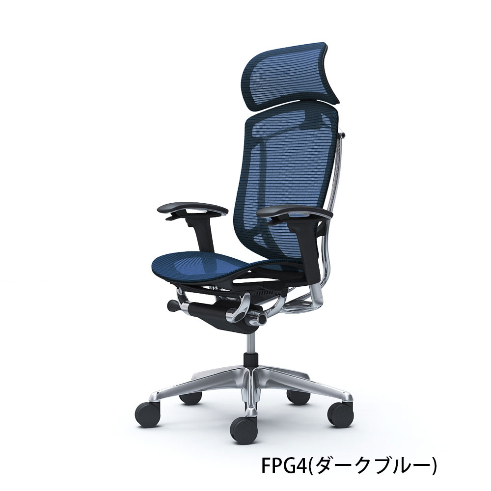 「コンテッサセコンダ」座面/メッシュ フレーム/ポリッシュ ボディーカラー/ブラック 大型ヘッドレスト 張地全13色 ランバーサポート有・無【受注生産品】okamura(オカムラ)