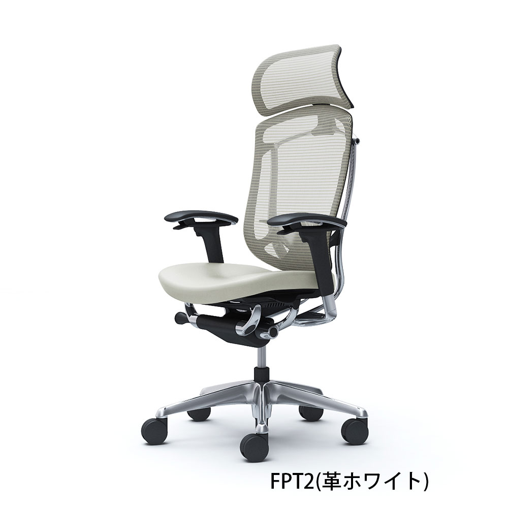 「コンテッサセコンダ」座面/クッション（革）フレーム/ポリッシュ ボディーカラー/ブラック 大型ヘッドレスト 張地全3色 ランバーサポート有・無【受注生産品】okamura(オカムラ)