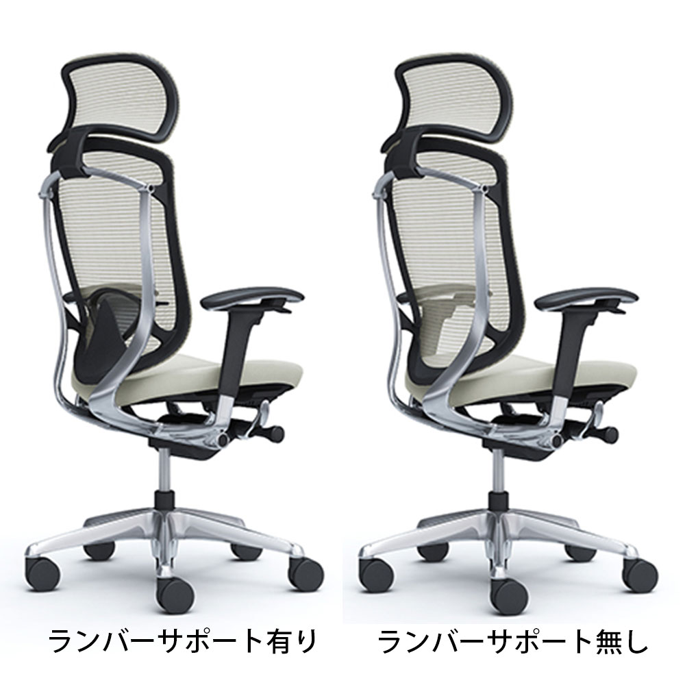 「コンテッサセコンダ」座面/クッション（革）フレーム/ポリッシュ ボディーカラー/ブラック 大型ヘッドレスト 張地全3色 ランバーサポート有・無【受注生産品】okamura(オカムラ)