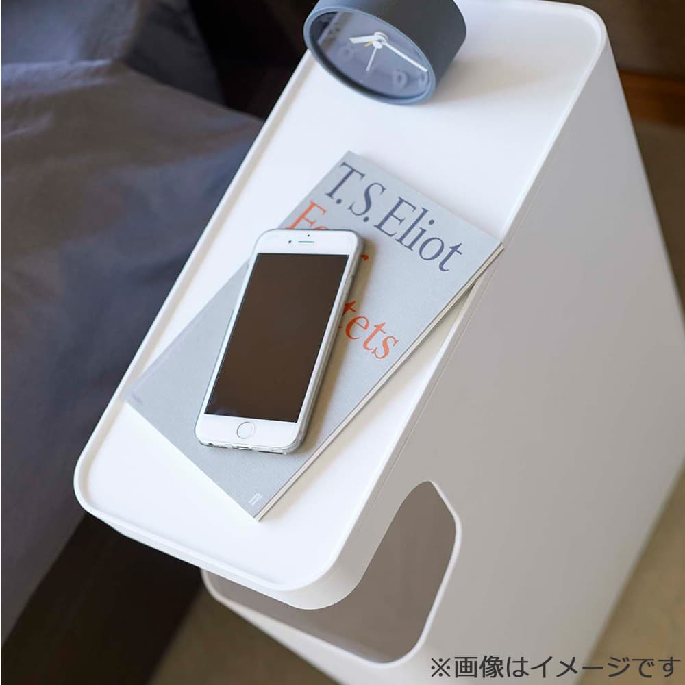 ダストボックス&サイドテーブル「タワー 3988」15L ホワイト ゴミ箱